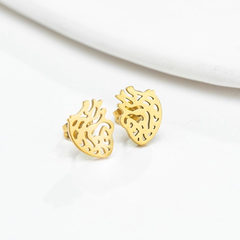 Anatomical Heart Stud Earrings Stainless Steel Hollow Out Punk Gothic Style Dark Science Art Jewelry Women
