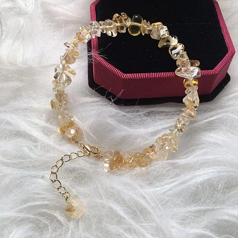 Natural Irregular Chip Stone Crystal Bracelet For Women Adjustable Citrine Amethyst Quartz Handmade Jewelry Gift Aesthetic