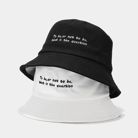 Cappello Alla Pescatora In Tela Di Cotone Con Ricamo Citazione Shakespeare Protezione Solare Casual Berretto Da Viaggio Uomini Donne