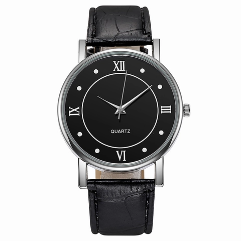 Montre À Quartz Pour Hommes Classique Business Casual Boîtier En Alliage Bracelet En Simili Cuir Crocodile Chiffres Romains