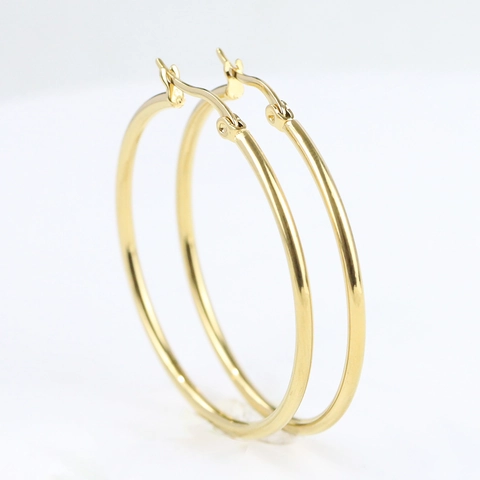 Minimalist Large Hoop Earrings 304 Stainless Steel Geometric Circle High Polish Fashion Jewelry For Women