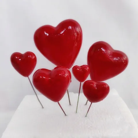 Decorazioni Torta Cuore Rosso Lucido In Schiuma Con Filo Di Ferro Lungo Per Matrimonio Compleanno Festa Decorazione Floreale