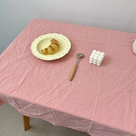 Set De Table Serviette Nappe Minimaliste Coton Lin Texture Anti-Brûlure Couleur Unie Décoratif Tapis De Table À Manger