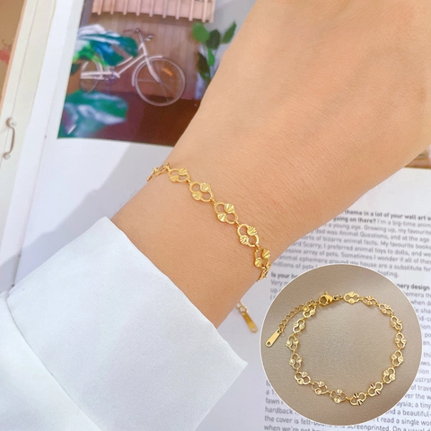 Bracciale A Maglie A Ventaglio Cavo Acciaio Inossidabile Regolabile Catena Naso Di Maiale Gioielli Stile Coreano Vintage Per Donna