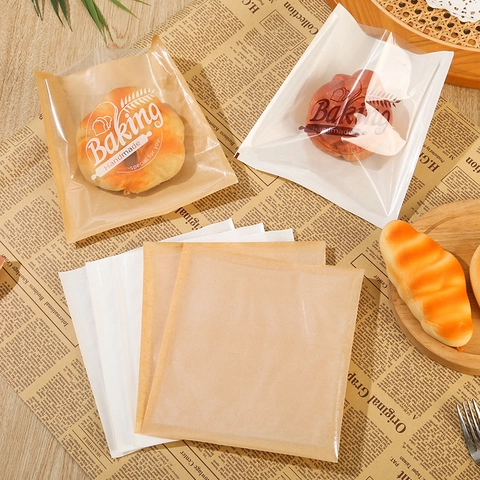 Sacchetti Per Imballaggio Pane Resistenti Al Grasso Carta Kraft Confezione Alimentare Con Finestra Trasparente Per Toast Sandwich