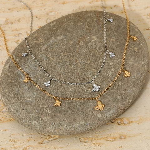 Collar de Colgante de Mariposa Minimalista de Acero Inoxidable para Mujer Elegante Joyería de Amuletos de Mariposa Pequeños