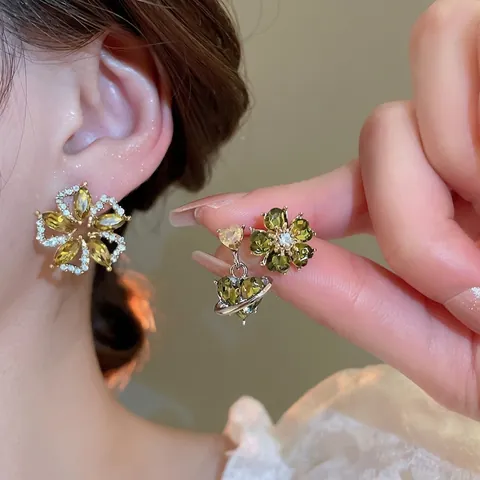 Blumenstecker Ohrringe Unregelmäßige Zirkonia Retro Elegante Vintage Schmuck Mit 925 Sterling Silber Ohrringstift