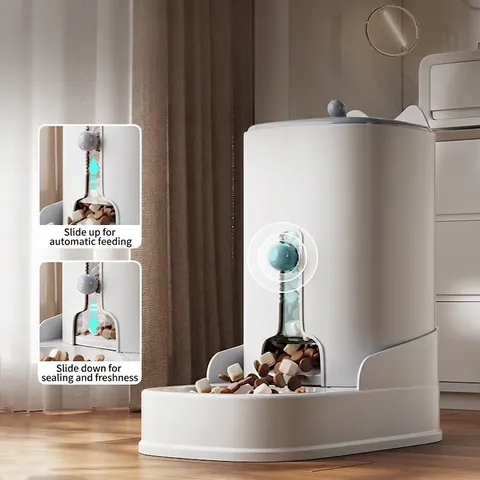 Distributeur Automatique De Nourriture Et Eau Gamelle À Gravité Pour Chats Chiens Grande Capacité Amovible Plastique ABS
