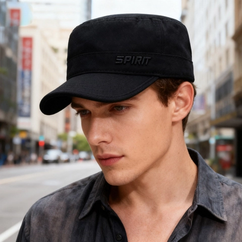 Berretto Militare Da Uomo In Cotone Con Ricamo Fibbia In Metallo Regolabile Stile Casual All'aperto