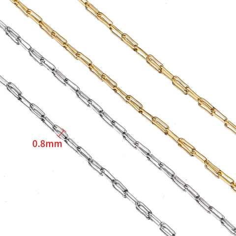 Edelstahl Schmuckkette Feine Büroklammerglieder Für DIY Halskette Armband Zubehör Farbechte Minimalistische Kette