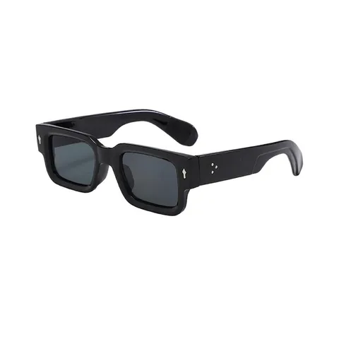 Gafas De Sol Vintage Montura Cuadrada Oversize Protección UV400 Lentes De Policarbonato Decoración Remaches Moda Mujeres Hombres