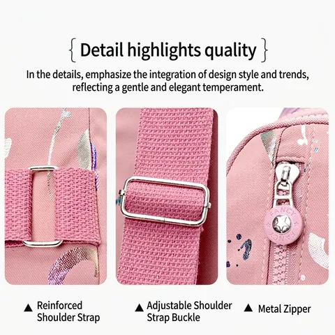 Bolso De Pecho Moda Mujeres Tela Oxford Estampado Graffiti Casual Aire Libre Bolso Bandolera Impermeable Varios Bolsillos