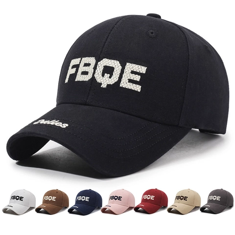 Cotton Baseball Cap Embroidered Letter FBQE Sun Protection Outdoor Casual Adjustable Hat For Men Women