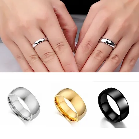 Minimalist Titanium Steel Smooth Polished Band Ring For Men Women Couple Plain Simple Geometric Finger Jewelry Simple Design