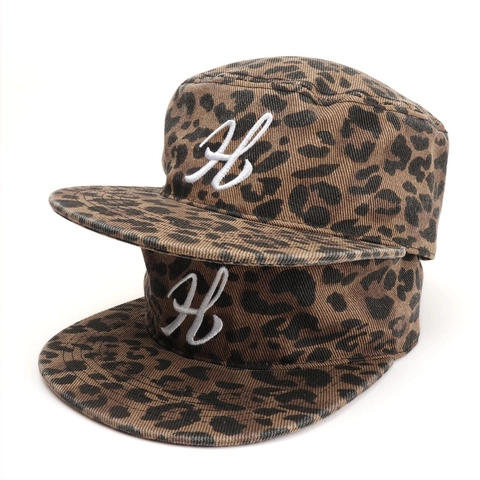 Luipaardprint Platte Militaire Pet Katoen Geborduurd Letter H Snapback Hip Hop Hoed Voor Heren Dames Verstelbaar