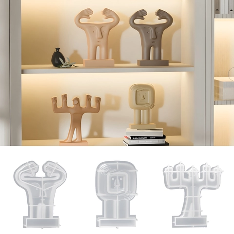 Stampo In Silicone Figura Umana Astratta Per Ornamento Resina Gesso Braccia Multiple Moderno Minimalista Statua