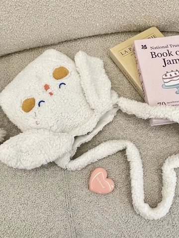 Borsa A Tracolla In Peluche Con Orecchie Di Coniglio Lana Di Agnello Ricamo Cartoon Borsa A Spalla Per Donne Ragazze Morbida Tendenza