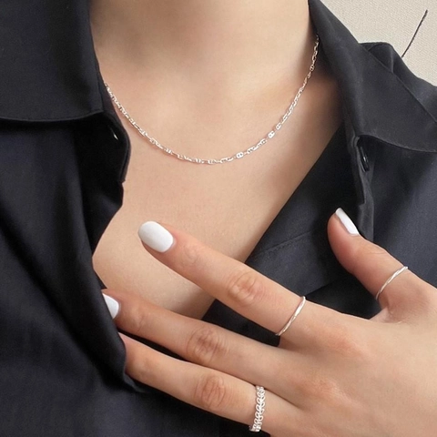 Collana In Argento Sterling 925 Fibbia Naso Di Maiale Catena Marina Minimalista Gioielli Di Nicchia Per Donna Uso Quotidiano