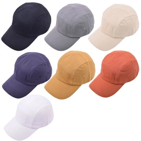 Gorra De Béisbol De 5 Paneles Color Sólido Algodón Deportes Al Aire Libre Protección Solar Ajustable Unisex