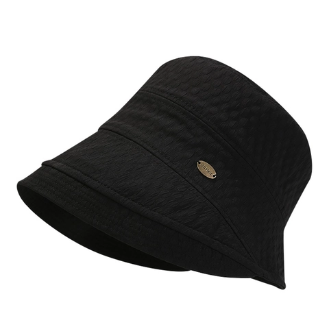 Bucket Hat Textured Polyester Honeycomb Pattern Sun Protection Foldable Portable Beach Sun Hat For Women Elegant Casual