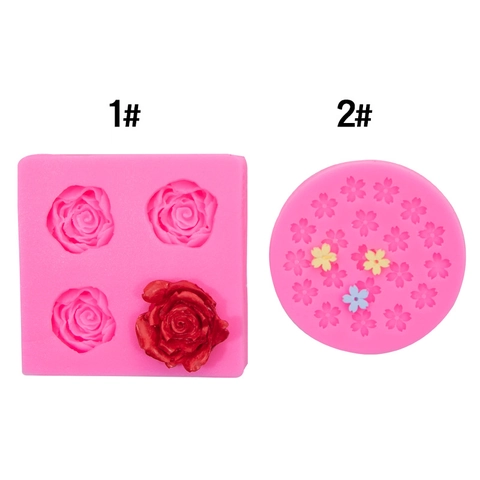 Rose Cherry Blossom Silicone Mold Fondant Cake Decoration DIY Flower Resin Soap Candle Making Kitchen Bakeware Tool