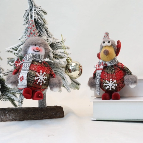 Ornamenti Appesi Per Bambole Di Peluche Di Natale In Tessuto A Maglia E Schiuma Con Pelliccia Sintetica Babbo Natale Pupazzo Di Neve
