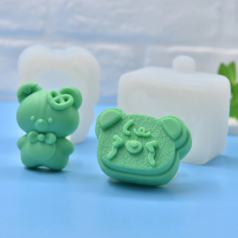 Beervorm Siliconen Mal DIY Handgemaakte Fondant Cake Kaars Zeep Maken Tool 3D Leuke Dierlijke Cartoon Ambacht