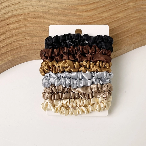 Satin Scrunchies Satin Hair Ties Elastic Soft Hair Bands Solid Color Elegant Hair Accessories For Women Girls