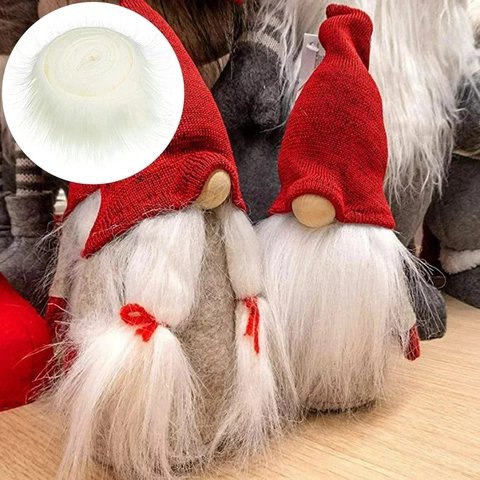 Long Pile Faux Fur Trim Soft Fluffy Polyester Plush Ribbon For Christmas DIY Crafts Gnome Beard Monster Costume Decor
