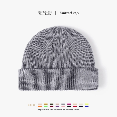 Winter Beanie Hat Warm Acrylic Ribbed Knitted Cap For Men Women Solid Color Cuffed Outdoor Windproof Minimalist