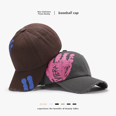 Casquette De Baseball Usée Coton Lavé Graffiti Imprimé Lettres Réglable Chapeau Soleil Streetwear Homme Femme