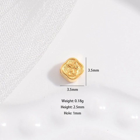 S925 Sterling Silver Gold Plated Clover Rabbit Butterfly DIY Loose Beads For Jewelry Making Handmade Bracelet Charms Accessories