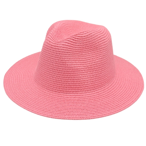 Chapeau De Paille Panama Fedora Large Bord Protection Solaire Respirant Voyage Plage Été Vintage Style Jazz Léger