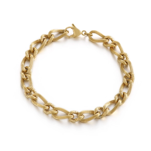 Collier Et Bracelet Chaîne Hip-Hop Pour Hommes En Acier Inoxydable Lien Figaro Accessoire De Bijoux Style Punk