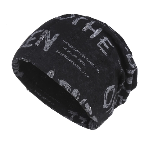 Bonnet En Tricot Unisexe Hommes Femmes Distressed Beanie Slouchy Déchiré Graffiti Lettres Imprimé Hiver Chaud Streetwear Extérieur