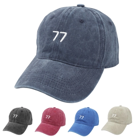 Cappello Da Baseball In Cotone Lavato Retrò Con Ricamo 77 Regolabile Cappello Da Sole Allaperto Per Uomini Donne