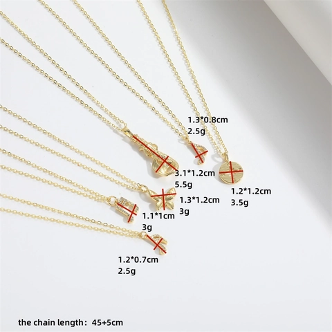 Pendant Necklace Copper Zircon Inlaid Music Note Butterfly Mermaid Star Starburst Minimalist Elegant Jewelry For Women
