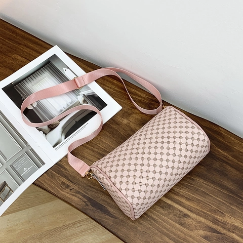 Bolso De Hombro Cilíndrico Vintage Para Mujer Moda Cuero PU Bolso Bandolera De Barril Con Correa Ancha Estilo Urbano