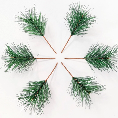 Realistic Artificial Pine Needle Branches Simulation Greenery PVC For Christmas DIY Wreath Garland Decoration Holiday