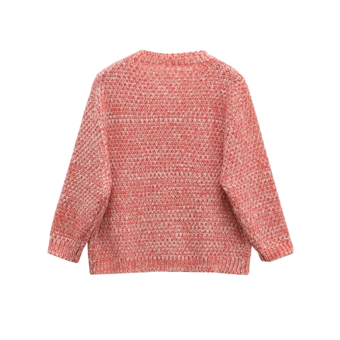 Elegant Women Knit Cardigan Sweater Round Neck Golden Buttons Tweed Style Mixed Color Long Sleeve Vintage Top