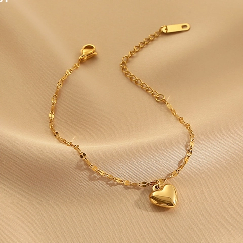 Bracciale Collana E Orecchini Con Ciondolo A Cuore Per Donna In Acciaio Inossidabile Placcato Oro 18K Gioielli Minimalisti