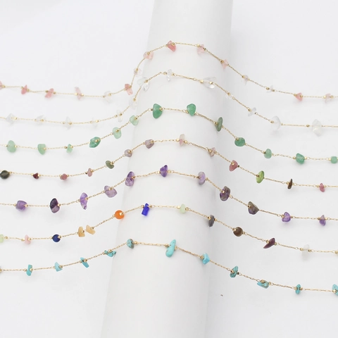 Natural Crushed Stone Glasses Chain For Women Non-Slip Metal Alloy Eyewear Strap Decorative Anti-Lost Holder Lanyard