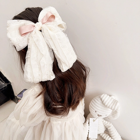 Barrettes À Cheveux Nœud En Mousseline Rétro Français Pour Filles Chouchous En Organza Épingles À Cheveux Enfants