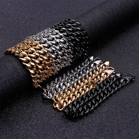 Collar De Cadena Cuban Link Acero Inoxidable Pulido Simple Moda Hip Hop Joyería Accesorios Para Hombre