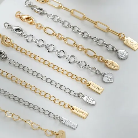 Verlengketting 14K Verguld Messing Sieraden Accessoires Met Kreeftsluiting En Decoratief Label Voor Ketting Armband DIY