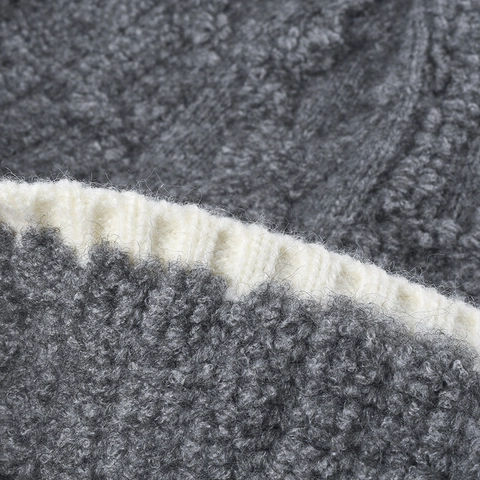 Berretto In Maglia Pelliccia Di Coniglio Sintetica Caldo Ispessito Treccia Riga A Contrasto Outdoor Inverno Unisex
