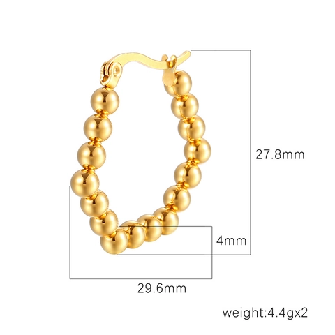 Pendientes De Aro Con Cuentas Minimalistas Para Mujer Acero Inoxidable Círculo De Bolas Joyería Geométrica Estilo