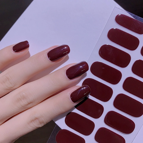 Pegatinas de Nail Art de Gel Semicurado de Color Sólido Envolturas de Esmalte de Uñas de Resina Ecológica Calcomanías de Manicura Simples para Mujeres