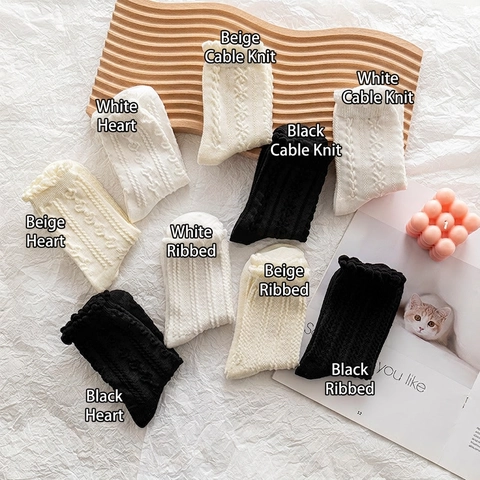 Damen Baumwollmischung Crew Socken Atmungsaktiv Ausgehöhlt Rüschenbesatz Netz Einfarbig Süßer Mori Stil