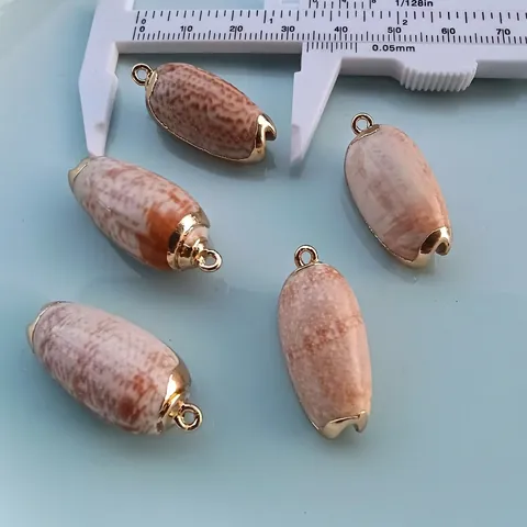 Natürliche Muschel Anhänger Vergoldete Kante Charms DIY Schmuckherstellung Zubehör Für Armband Und Halskette Accessoires